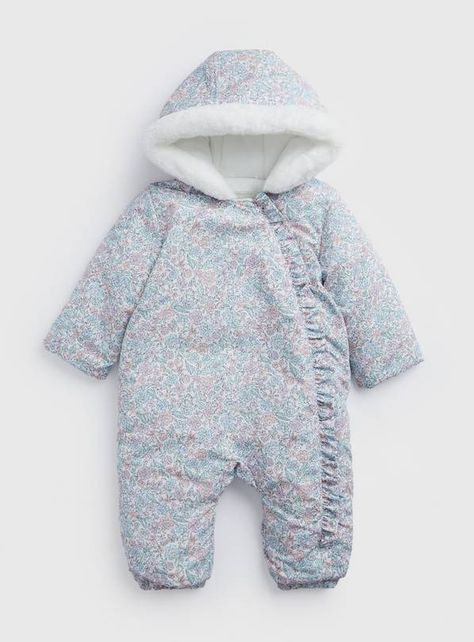 Buy Pastel Floral Frill Trim Snowsuit 12-18 months | Coats and jackets | Tu School Uniform Shop, Baby Snowsuit, Christmas Outfits Women, Name Label, Baby Coat, Service Women, Women Nightwear, Girls Socks