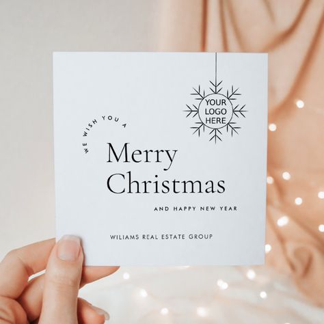 Minimalist Christmas Card, Corporate Holiday Cards, Minimalist Christmas, Holiday Greeting Cards, Custom Greeting Cards, Christmas Greeting, Merry Christmas And Happy New Year, Gift Wrapping Paper, Xmas Cards