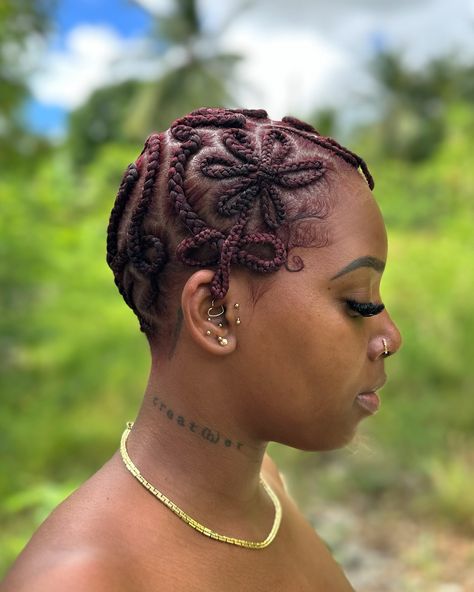 my braided baldie 🥹♥️ #noboringhairever did you spot the “K”? Braids With Beads And Curls, Celebrities With Nose Piercings, Corn Roll Hair Styles, Head Braids, Flips Hair, Lemonade Braids, Cornrow Braids, Braids Styles, Nose Piercings