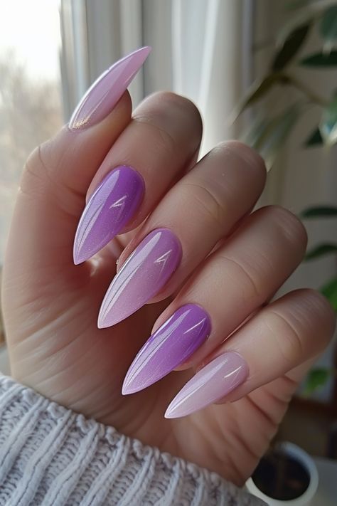 Are you tired of short, stubby nails that never seem to grow? Do you constantly find yourself searching for ways to make your nails appear longer and more elegant? As someone who has struggled with Translucent Purple Nails, Light Purple Ombre Nails, Violet Nails Designs, Short Stubby Nails, Color Ombre Nails, Bright Purple Nails, Stubby Nails, Simple Manicure, Wonder Nails