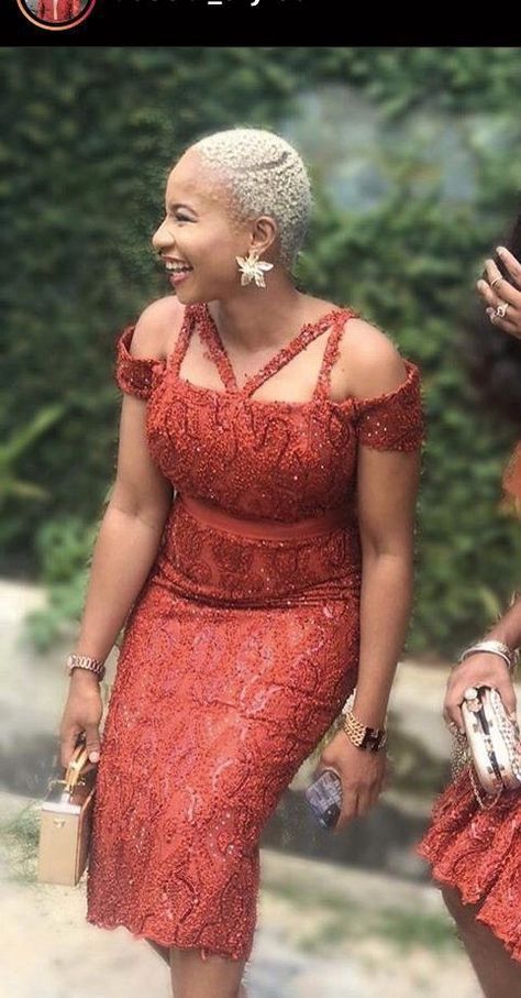 Short Lace Gown Styles For Weddings - 9JAINFORMED Short Owanbe Lace Dress, Short Gowns Lace Asoebi, Owanbe Styles For Lace Short Gown, Latest Short Gown Lace Asoebi Styles, Short Lace Styles Asoebi, Lace And Short African Dress, Short Lace Gown Styles Aso Ebi, Lace Dress Designs Classy, Lace Dress Styles Nigerian