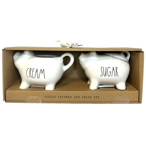 Rae Dunn Piglet 'Oink' 'Snort' Ceramic Pig Creamer And Sugar Set Of 2 New In Box Color: White Features: The Set Includes A Creamer Bowl, Sugar Bowl, And Lid, Making It Perfect For Your Morning Coffee Or Tea. The Bowls Are In The Shape Of Adorable Pigs! The Solid Pink Colored Pigs And Modern Farmhouse Style Will Easily Complement Any Kitchen Decor. This Ceramic Set Is Not Only Cute But Also Functional, With Easy To Fill And Dishwasher Safe Features. Perfect For Rae Dunn Collectors Or Pig Lovers, This Creamer And Sugar Set Will Surely Be A Delightful Addition To Your Kitchen. Smoke Free Home. Offers Welcome :) Thank You For Stopping By And For Supporting My Small Business! Don’t Hesitate Pig Kitchen, Farmhouse Cottagecore, Happy As A Clam, Sugar And Creamer Set, Mermaid Mugs, Sugar Pot, Frenchie Mom, House Deco, Chocolate Mugs