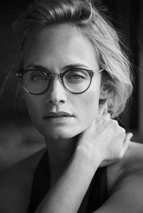 Amber Valletta stars in Oliver Peoples' 30th anniversary campaign Grey Hair And Glasses, Optical Sunglasses, Amber Valletta, Corporate Portrait, Combination Fashion, Campaign Fashion, Peter Lindbergh, Fashion Eye Glasses, Black And White Portraits