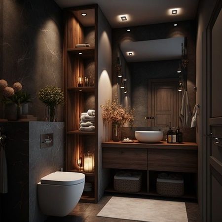 Beautiful and Cozy Bathroom - Brown and Cream Bathroom Ideas Cream Bathroom Ideas, Spa Bathrooms, Brown Tile Bathroom, Bathrooms Decor, Spa Aesthetic, Small Bathroom Cabinets, Luxury Spa Bathroom, Spa Style Bathroom, Man Bathroom