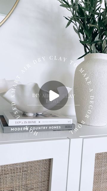 Large Air Dry Clay Projects, Air Clay Bowl, Air Clay Vase, Air Dry Clay Videos, Air Dry Clay Vase Diy, Diy Air Clay, Clay Bowls Diy, Air Dry Clay Bowl, Air Dry Clay Vase