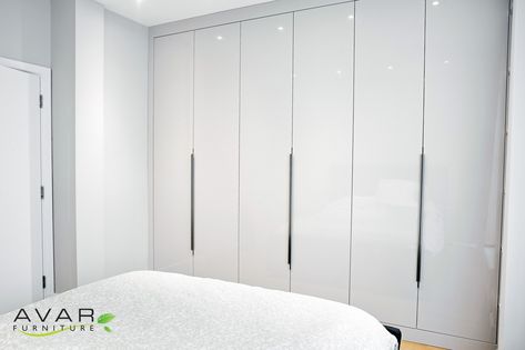 High gloss wardrobe from Avar Furniture Fitted Wardrobe Ideas, Built In Wardrobe Doors, High Gloss Wardrobe, White Wardrobes, Small Dressing Rooms, Wardrobe Wall, Closet Small Bedroom, Fitted Bedroom Furniture, Fitted Wardrobe