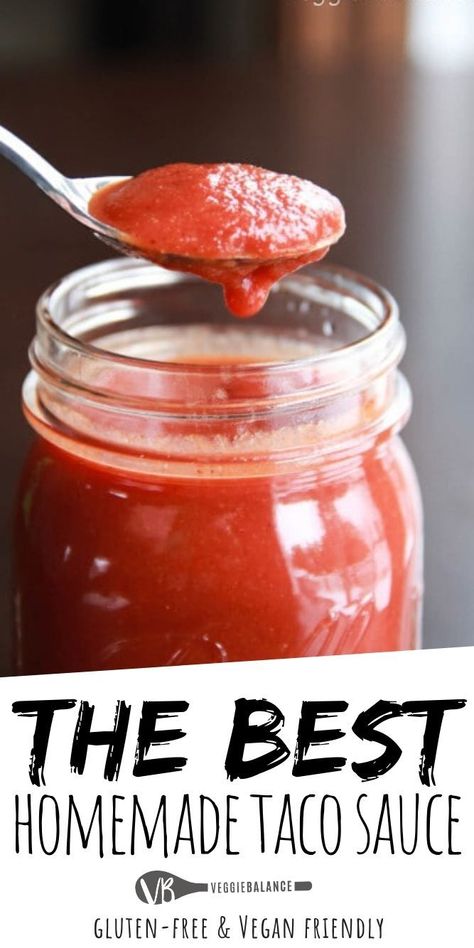 Homemade Taco Sauce, Gluten Free Taco, Taco Sauce Recipes, Gluten Free Tacos, How To Make Taco, Taco Sauce, Homemade Tacos, Sauce Tomate, Homemade Sauce