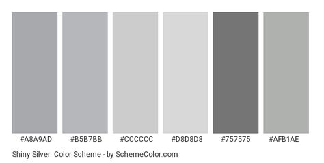 Color scheme palette image Grey Color Pallets, Silver Color Palette, Gray Wedding Colors, Brand Colour Schemes, Hexadecimal Color, Silver Color Scheme, Monochromatic Color Palette, Grey Palette, Hex Color Palette