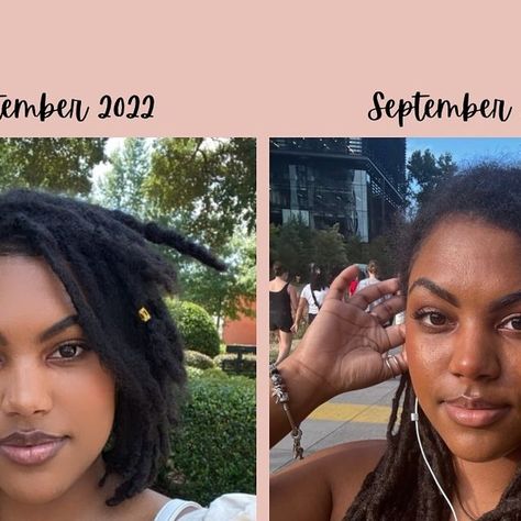 JEM’s locs & more 🌟 on Instagram: "TAKE PICTURES THROUGHOUT YOUR LOC JOURNEY! 
1 year + some months loc’d (2022)
2 years + some months loc’d (2023)
and now 3 years + some months loc’d (2024) ❣️
• • • 
#locs #locjourney #locstyles #locnation #loclivin #loclife #loclove #loccommunity #womenwithlocs" Locs Journey, Loc Journey, Year One, Loc Styles, Take Pictures, Locs, Then And Now, And Now, 1 Year