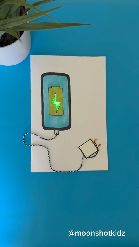 Is it possible to create a paper circuit without conductive copper tape? Of course! You can use kitchen aluminum foil. Cut it, glue it, and… | Instagram Paper Circuit, Dashed Line, Paper Circuits, Copper Tape, Solid Line, Copper Foil, Diy Electronics, Cut It, Science Activities