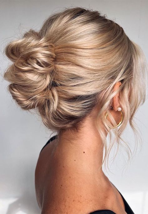 updo hairstyle, classic wedding hairstyles, messy bun updo, updo wedding hairstyle, bridal updo, bridal hairstyles, wedding day hairstyles Straight Hair Updo, Wedding Guest Updo, Wedding Guest Hair, French Roll Hairstyle, Easy Wedding Guest Hairstyles, French Roll, Classic Wedding Hair, Wedding Hairstyles Medium Length, Easy Wedding