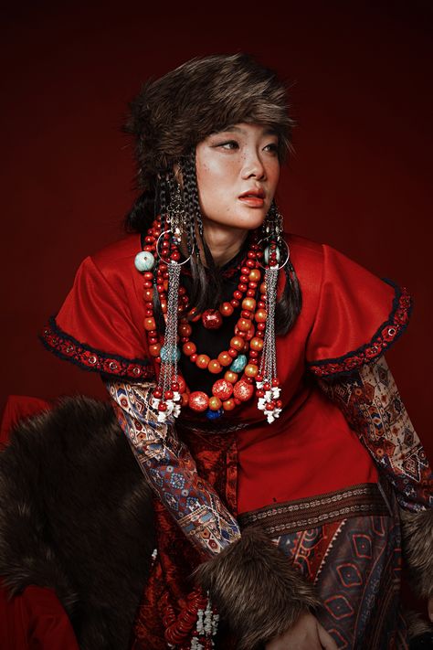 LOSAR IN TIBET on Behance Tibetan Clothing, Tibet, Veil, Saree, Clothes