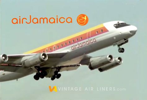 see more Air Jamaica here: https://vintageairliners.com/air-jamaica/ Air Jamaica, Douglas Dc 8, Vintage Air, Helicopter, Jamaica, See More