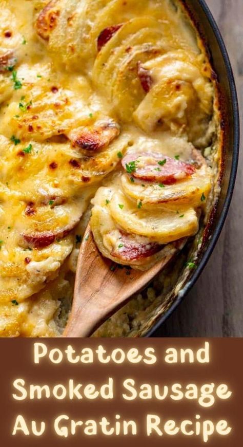 Beef Smoked Sausage Recipe, Sausage Recipes Potatoes, Potatoes And Smoked Sausage, Smoked Sausage Potatoes, Smoked Sausage And Potato Recipe, Smoked Sausage Casserole, Russet Potato Recipes, Sausage Potato Casserole, Sausage And Potato Bake