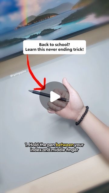 Ryzing Spins on Instagram: "Back to school? Learn this trick to impress everyone! 😏👀

Want to learn more? Check out the YouTube channel in the BIO link! 👆 Follow and let’s learn pen spinning together! 🤝

#penspinning #tricks #backtoschool #skills #neverending #satisfying #art #tutorial #howto #style #explore #reels" New Talents To Learn, Pen Twirling, Pen Spinning Tutorials, Pen Tricks, Pen Spinning, Satisfying Art, Epiphany, Art Tutorial, Kids Activities