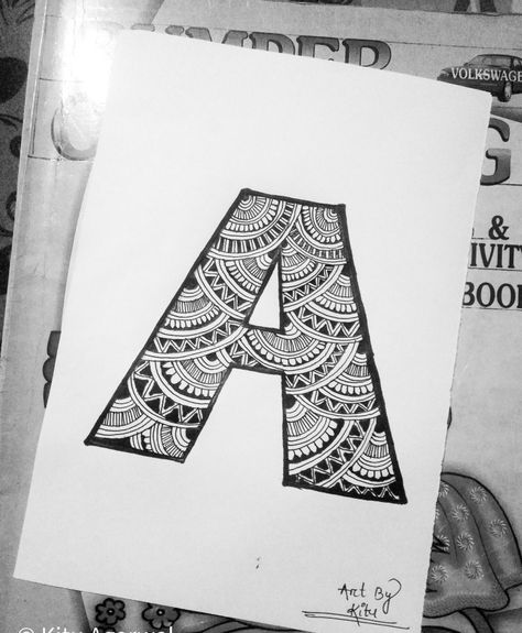 Zentangle, zentangle art, zentangles, mandala, mandalas, alphabet, alphabet art, letter, doodle, doodle art, drawing , sketch, sketches, doodling, simple zentangle, easy zentangle, creative mandala, simple mandala, easy mandala, zenmandala, easy doodle, simple doodle, art, black art, inkart Very Easy Mandala Art For Beginners, Mandala Art In Alphabets, Mandala Art In Letters, Easy Zentangle Art For Beginners, Simple Easy Mandala Art For Beginners, A Letter Mandala Art, Easy Mandala Designs For Beginners, Mandala Sketch Simple Easy, Drawing Ideas Easy Doodles Art Journals Zentangle Patterns