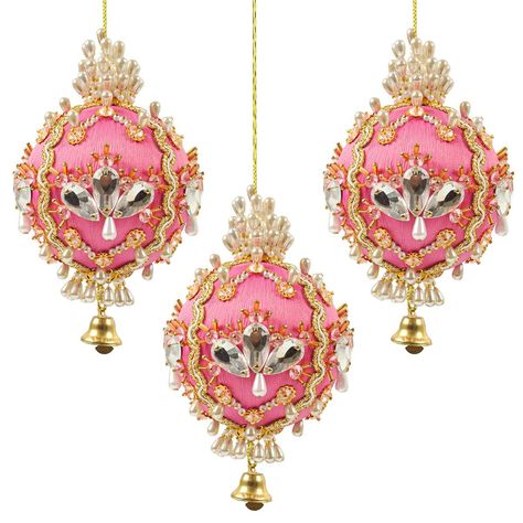 PRICES MAY VARY. This sequin and beaded ornament design features a trio of pretty pink baubles embellished with silver and gold trims, crystal acrylic gems, and a dangling bell! Inspired by traditional holiday baubles, these elegant sequin and beaded designs are miniature masterpieces to showcase on your tree This sequin and beaded ornament design features a trio of pretty pink baubles embellished with silver and gold trims, crystal acrylic gems, and a dangling bell! Inspired by traditional holi Russian Doll Christmas Ornament, Jeweled Christmas Ornaments, Holiday Baubles, Whimsical Christmas Decor, Jewel Ornaments, Sequin Ornaments, Beaded Designs, Jeweled Christmas, Unique Christmas Ornaments