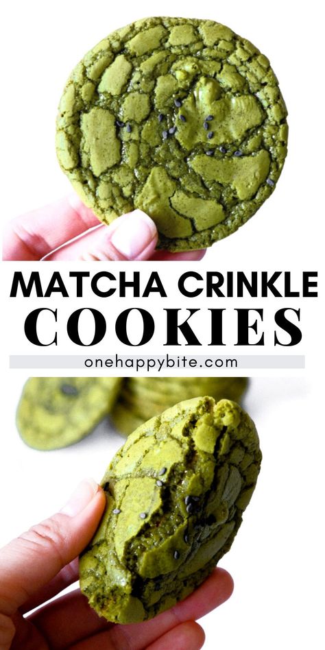 Matcha Crinkle Cookies, Matcha Cookies, Matcha Chocolate, Chocolate Crinkle Cookies, Matcha Recipe, Chocolate Crinkles, Crinkle Cookies, Lost 100 Pounds, Idee Pasto Sano