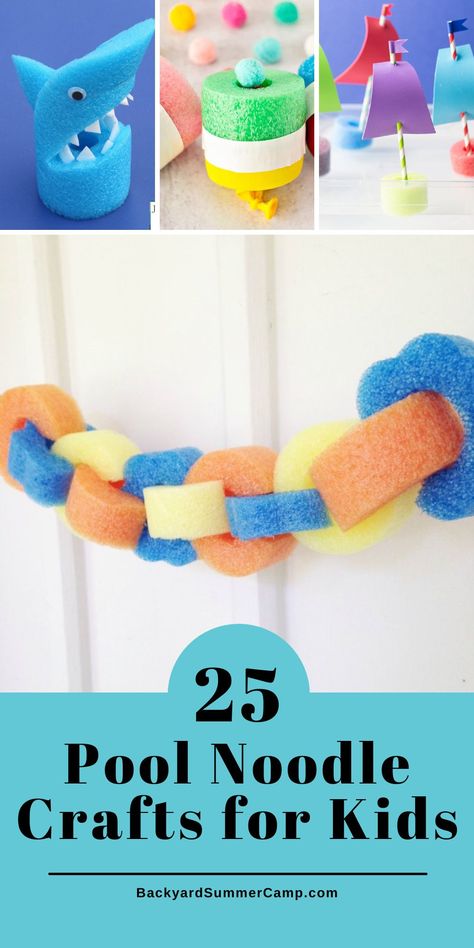 Get creative with these must-see pool noodle crafts! From easy DIY games to pool noodle boats and more, these crafts are for any time of year. Pool Noodle Fish, Pool Noodle Boats, Pool Noodle Games, Arts And Crafts For Kids Toddlers, Noodle Crafts, Diy Lightsaber, Resident Events, Pool Noodle Crafts, Shark Craft