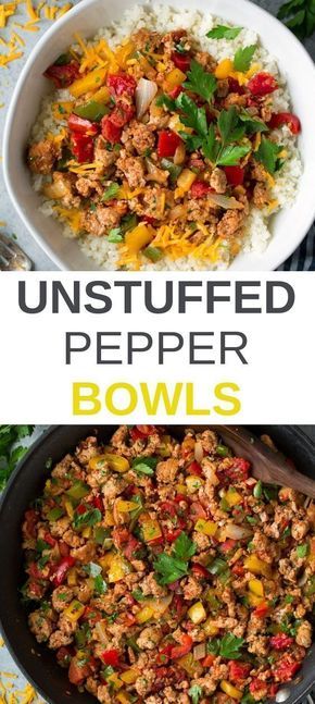 Unstuffed Pepper Bowls, Unstuffed Bell Peppers, Seasoned Ground Turkey, Unstuffed Peppers, Healthy Turkey Recipes, Ground Turkey Recipes Healthy, Rice White, Healthy Turkey, Health Dinner