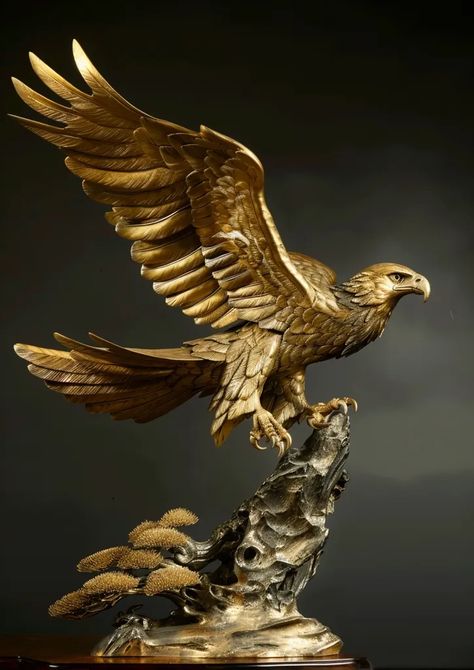 ->> more details in ai-img-gen.com Golden Eagle Feather, Flame Sculpture, Nature Watercolor Art, Eagle Sculpture, Eagle Statue, Eagle Painting, Eagle Pictures, Eagle Feathers, Eagle Art