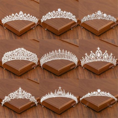 Hair Crown Wedding, Bridal Hair Tiara, Crown Wedding Hair, Hair Accessories Tiara, Girls Tiara, Tiara Hair, Hair Crown, Pearl Tiara, Crystal Tiara