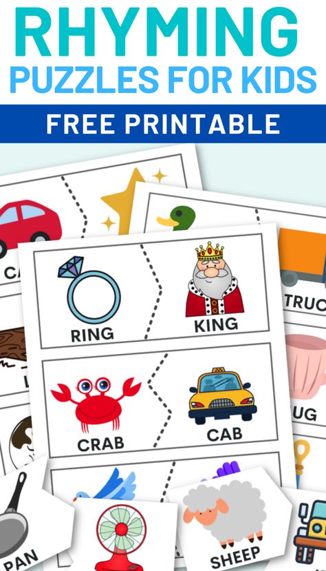 Rhyming Books For Preschool, Pre K Rhyming Words Free Printable, Rhyming For Preschoolers, Rhyme Games Kindergarten, Rhyming Lessons For Preschool, Preschool Rhyming Words, Rhyme Time Activities, Free Preschool Rhyming Activities, Rhyming Anchor Chart Preschool