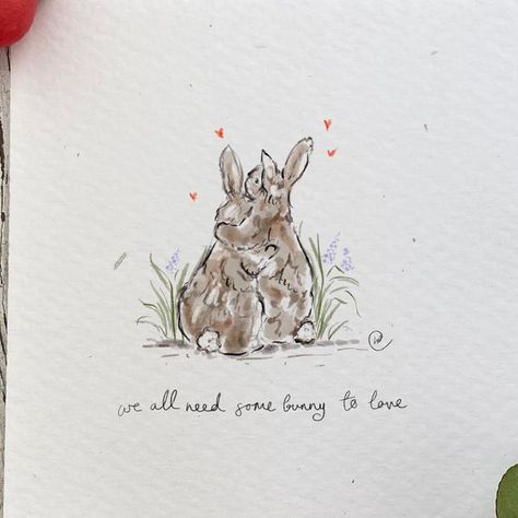 Bunny Valentines Day Cards, Lucy Claire Illustration, Love Shelf, Bunny Couple, Bunny Sketches, Bunny Valentines, Easter Drawings, Some Bunny Loves You, Rabbit Rabbit