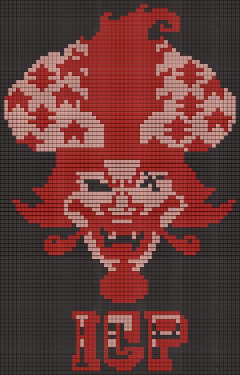 Icp Perler Bead Patterns, Clown Alpha Pattern, Crochet Pictures, Batman Inspired, Minecraft Blocks, Crochet Graphs, Grid Patterns, Graph Patterns, Crochet Graph