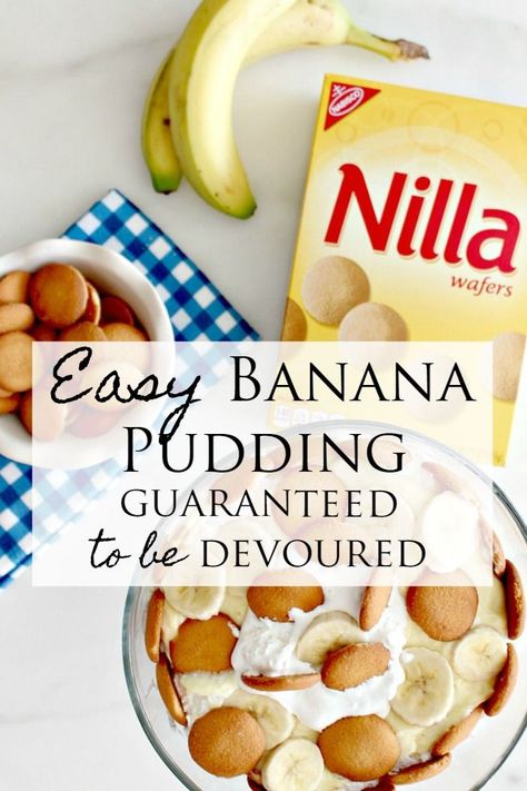 Puding Pisang, Pudding Recept, Homemade Banana Pudding Recipe, Easy Banana Pudding Recipe, Keto Pudding, Banana Pudding Desserts, Easy Banana Pudding, Southern Banana Pudding, No Bake Banana Pudding