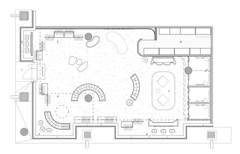 Gallery of Camilla & Marc Calile Hotel Store / Akin Atelier - 12 Retail Store Design Layout, Boutique Floor Plan, Calile Hotel, Boutique Layout, Retail Store Layout, Store Plan, Shoe Store Design, Retail Store Interior Design, Clothing Store Interior