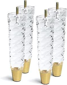 JEREVER Diamond Pattern Acrylic Furniture Legs Pack of 4 Replacement Sofa Cabinet Feet Modern Clear Home Decor (7.8inch) Clear Legs, Old Fashioned Words, Sofa Cabinet, Cabinet Feet, Patterned Furniture, Hanger Bolts, Cabinet Tv, Tv Bench, Acrylic Furniture