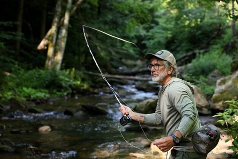 Fly Fishing Cabin, Fly Fishing Pictures Photography, Fly Fisherman Painting, Fly Fishing Hooks, Carp Flies, Orvis Fly Fishing, Striped Bass, Fly Fisherman, Brown Trout