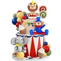 Circus Birthday Cake, Lion Cake, Clown Cake, Birthday Cake Decorations, Circus Cake, Elephant Cake, Carnival Birthday Party, Elephant Cakes, Cake Decorating Set