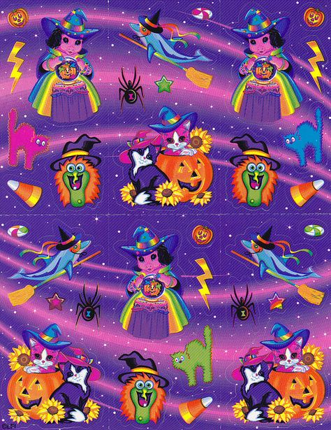 Lisa Frank Halloween, Lisa Frank Stickers, 90s Halloween, Lisa Frank, Halloween Images, Rainbow Art, 90s Kids, Halloween Stickers, Samhain