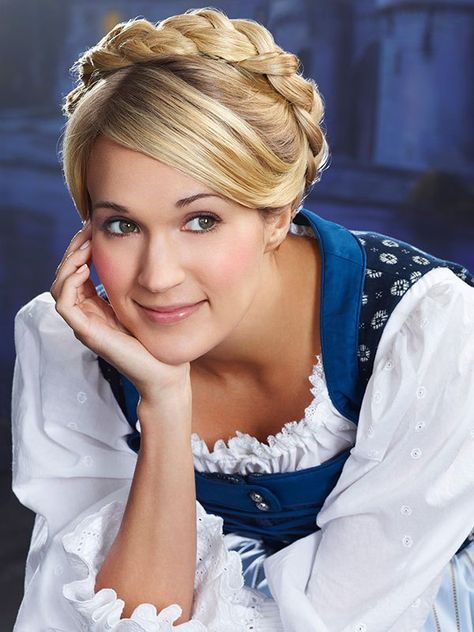 Carrie Underwood as Maria von Trapp – Heidi Braid How To | OK! Magazine Carrie Underwood Hair, Milkmaid Braid, Flower Braids, The Sound Of Music, Medium Bob Hairstyles, Popsugar Beauty, Braided Headband, Braided Updo, Hair Quality