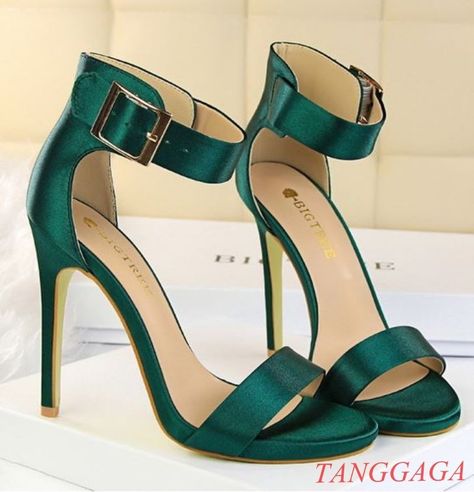 Womens Ankle Strap Buckle High-Top Simple High Heels Sexy Shinny Shoes Sandals Basic Heels, Beige Heels, Gladiator Heels, Womens Sandals Summer, Black Strappy Heels, Super High Heels, Buckled Heels, Platform High Heels, Buckle Sandals