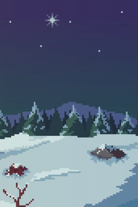 Snow Pixel Art, Winter Pixel Art, Aesthetics Guide, Snow Background, Snow Hill, Pixel Design, Pixel Art Games, Phase 4, Snow Queen