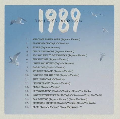 Taylor Swift Album Tracklist, Taylor Swift Album Song List, 1989 Tv Tracklist, List Of Taylor Swift Songs, Taylor Swift Album List, 1989 Taylors Version Tracklist, Taylor Swift Albums List, Taylor Swift Tracklist, 1989 Tracklist