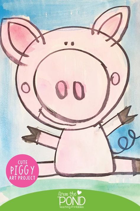 25 Free Directed Drawing Activities for Kids - WeAreTeachers Directive Drawing, Directed Drawing Kindergarten, School Diy Ideas, Preschool Farm, Cute Piggy, Pig Crafts, From The Pond, Small People, Directed Drawing