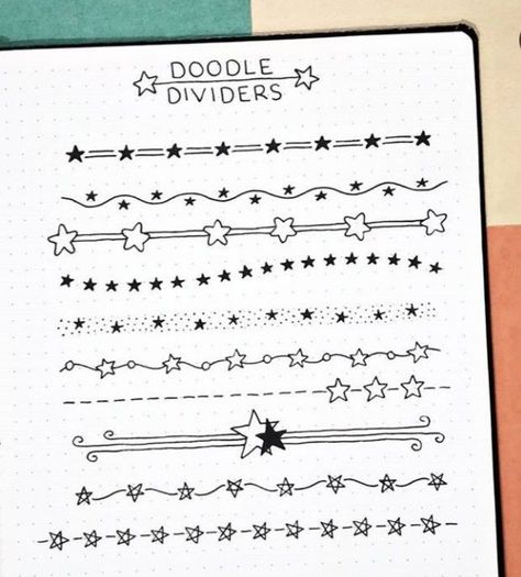 Doodle Dividers, Bullet Journal Dividers, Text Dividers, Doodle Borders, Bullet Journal Ideas Templates, Bulletin Journal Ideas, Bullet Journal Diy, Lettering Alphabet Fonts, Bullet Journal Design Ideas