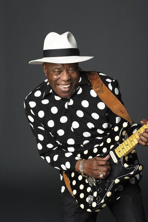 "Music makes people happy, and that's why I go on doing it - I like to see everybody smile.” - Buddy Guy Polka Dot Shirt Men, White Polka Dot Shirt, Jesse Owens, Rick James, Buddy Guy, Brian Wilson, Nancy Sinatra, Blues Musicians, Best Guitarist