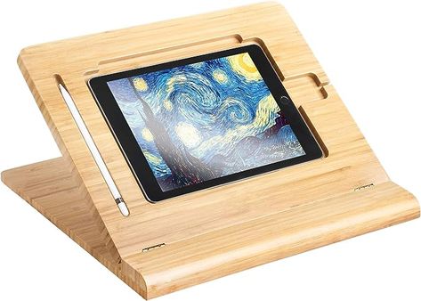 Holder Adjustable Foldable,Multi-Angle Bamboo Wooden Organizer Desktop Holder for iPad,Stable for Drawing,Watching,Typing (Support Multiple Devices) Ipad Holder For Car, Bamboo Drawing, Wooden Ipad Stand, Adjustable Tablet Stand, Drawing Ipad, Fun Desk, Ipad Pro 3, Wooden Organizer, Ipad Holder