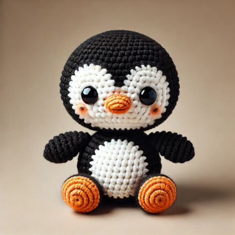 Penguin Amigurumi, Penguin Crochet, Baby Penguins, Crochet Applique, Crochet Baby Patterns, Worsted Weight Yarn, Tapestry Needle, Slip Stitch