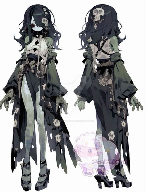 Ghoul Monster, Fantasy Ocs, Mystical Outfits, Adopt Idea, Wow Art, Fashion Design Drawings, 영감을 주는 캐릭터, Cute Art Styles, Monster Girl