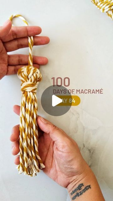 Agrima Wadhwa on Instagram: "100 Days of Macramé - Day 84
Macramé Tassel (crown knot starting)

Yarn - 4mm single ply (cotton)

DM for workshops and products

#macrame ##macramemakers #macramelove #india #instagood #instagram #handmade #sustainability #macramekeychain #learnsomethingneweveryday #indian #artistsoninstagram #diy #macramecommunity #knots #explorepage #100daysofmacrame #india" Crown Knot, Learn Something New Everyday, Macrame Patterns Tutorials, Macrame Patterns, 100th Day, 100 Days, Sustainability, Macrame, Tassels