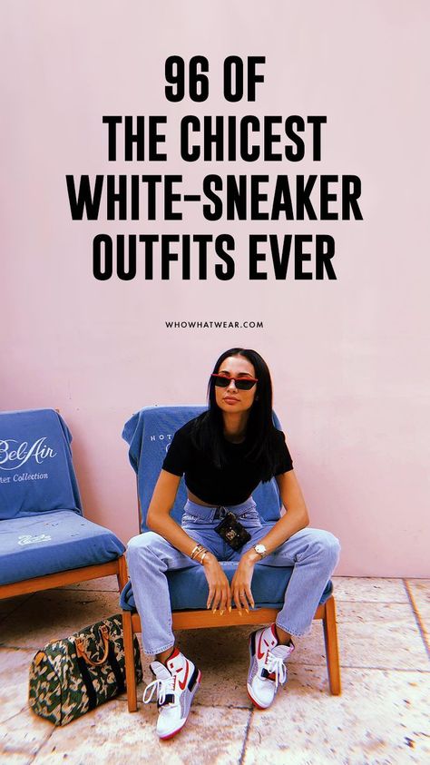 Chic white sneaker outfits Looks With Sneakers Outfits, White Sneakers Outfit Summer Casual, Off White Sneakers Outfit, Sneaker Outfits Women Street Chic, White Nike Shoes Outfit, White Sneaker Outfits Women, Dresses With Sneakers Outfit, White Sneakers Outfit Summer, Basic White Sneakers