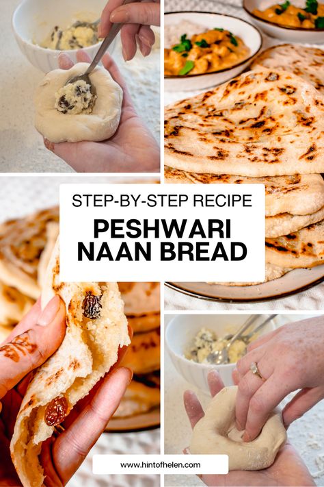 Coconut Naan Bread Recipe, Christmas Curry, Coconut Naan, Peshwari Naan Recipe, Peshwari Naan, Stuffed Naan, Ancient Grains Bread, Coconut Bread Recipe, Plain Naan