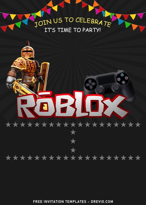 Nice 8+ Incredible Roblox Video Game Theme Birthday Invitation Templates           We here just love learning and designing free invitation template that can be used for any occasions. It’d be easier for you as well, knowi... 7th Birthday Party For Boys, Roblox Birthday Party, 7th Birthday Boys, Roblox Theme, Birthday Party Invitations Free, Roblox Video, Roblox Party, Roblox Birthday, Party 2023