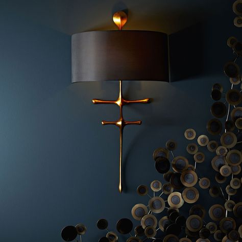 sconces - wall sconces - fine wall lighting fixtures collection Black Wall Sconces Living Room, Hallway Sconces, Gold Sconces, Wall Sconces Living Room, Sconces Living Room, Bronze Sconces, Wall Scones, Fun Furniture, Sconces Bedroom